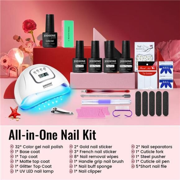 Gel Nail Polish Kit with U V Light 32 Colors Gel Polish Nail + 4 Functional - Picture 3 of 8